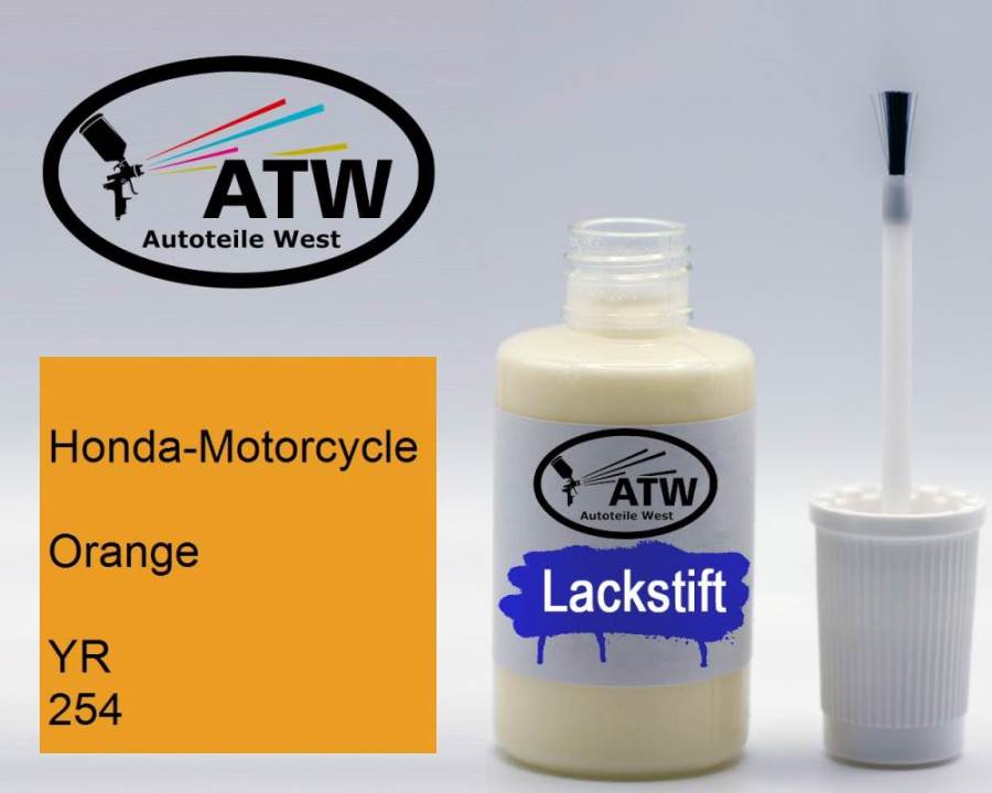 Honda-Motorcycle, Orange, YR 254: 20ml Lackstift, von ATW Autoteile West.